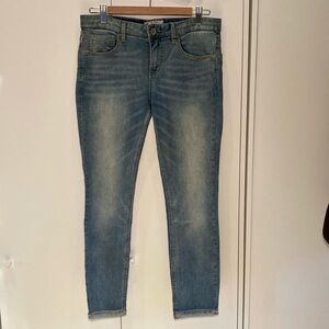 Free people stretch cropped skinny jeans 29